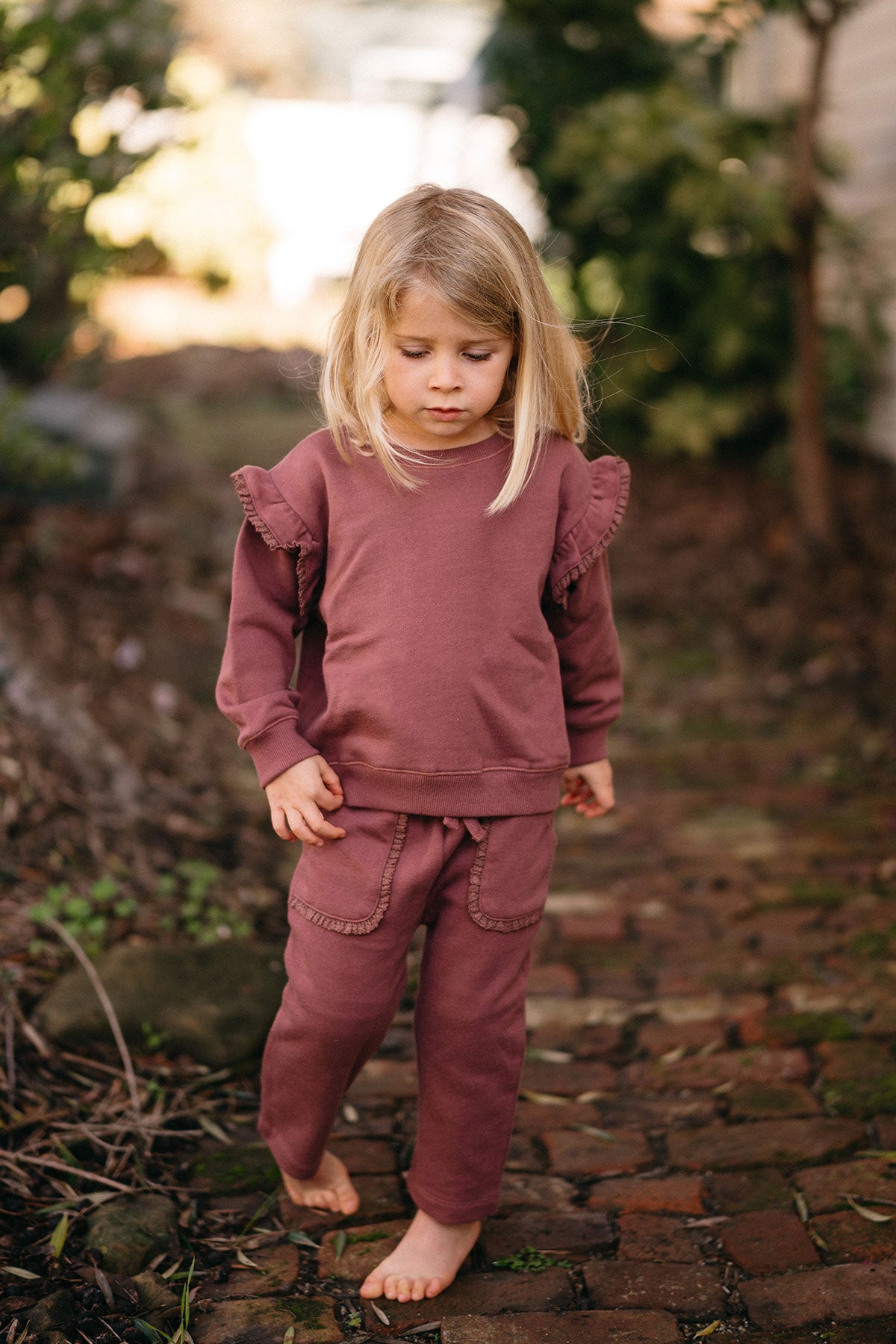 Baby Dusty Plum Sweatsuit, front