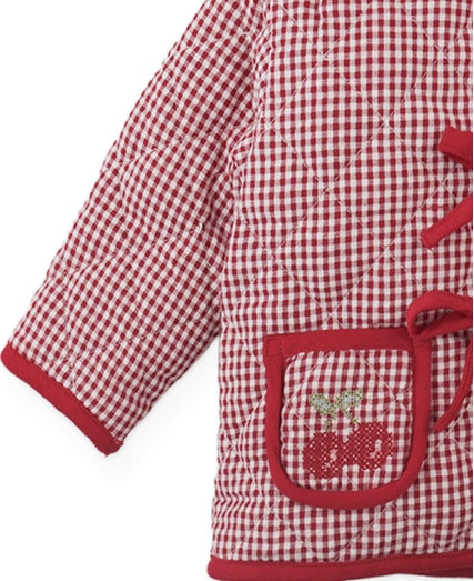 Baby Red Quilted Coat, view 3