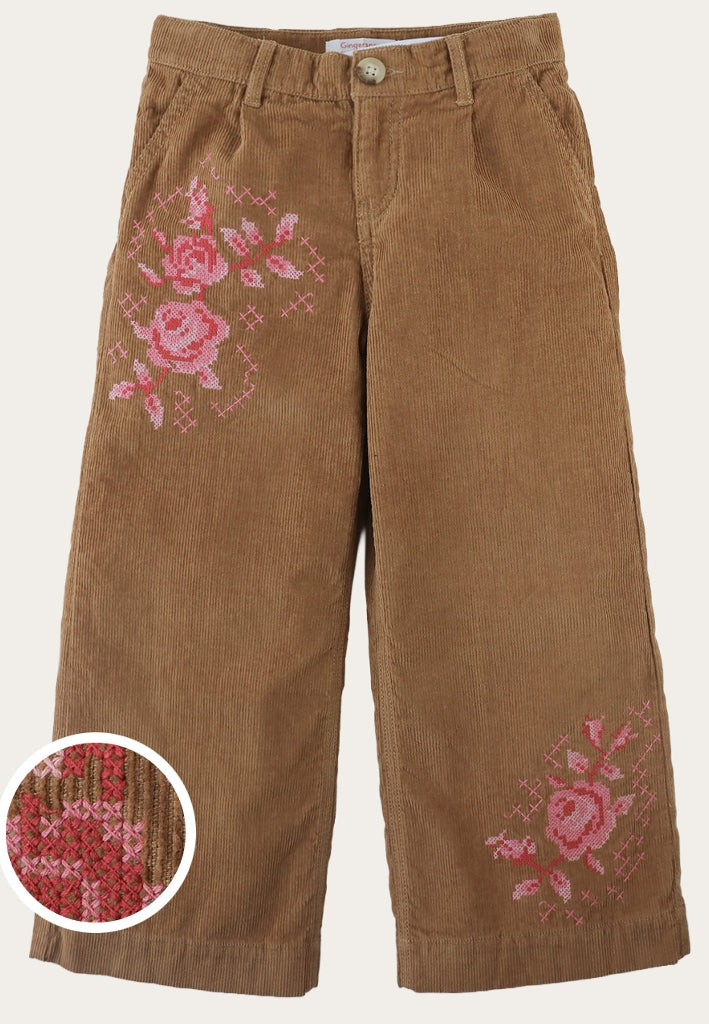 Brown Loreine Corduroy Pants, front