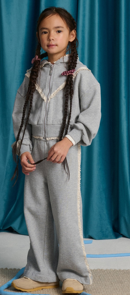 Gray Hoodie and Terry Pant Set, front