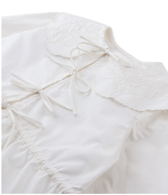 Off White Mercedes Blouse, view 3