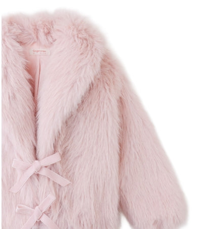 Pink Tabitha Faux Fur Coat, view 4