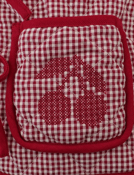 Red Lavinia Quilted Coat, view 4