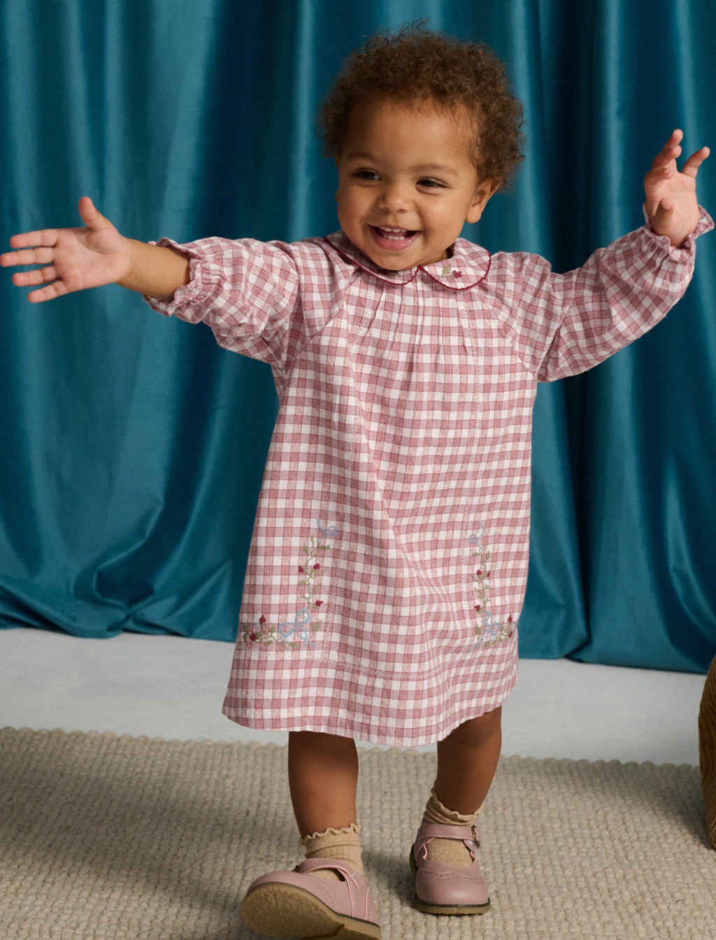 Red Winnie Checkered Dress, front